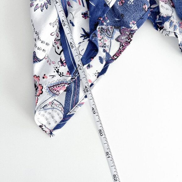 Love & Legend Women's Paisley Asymmetrical Hem Dress Blue White Size 3X Plus - Picture 5 of 6